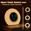 Wake Up Light Altoparlante Bluetooth Lampada a LED Suono stereo RGB Illuminazione colorata con display della temperatura di allarme per regali di compleanno per bambini