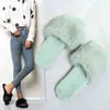 Slippers cor sólida corta plana de uma palavra com fur mulheres 2022 verão novo opendoed sweet casual casual ao ar livre slides 220514