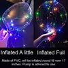 Colorful 18inch LED Balloon Luminous Party Christmas Decoration Wedding Supplies Dorm Transparent Bubble Birthday Wedding Light String Lights Gift 8 Colors