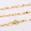 YUNLI Schmuck-Halskette aus echtem 18-Karat-Gold, schlichtes Fliesenketten-Design, reiner AU750-Anhänger für Frauen, feines Geschenk 2207224911227