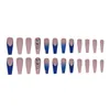 Long Shiny Rhinestones Nails Set of 24 PCS Press On French Ballerina Shape False FingerNails Tips6859180