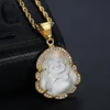 Pendant Necklaces Hip Hop Bling Iced Out Gold Stainless Steel Buddha Pendants For Men Rapper Jewelry Drop