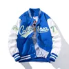 Ricamo Giacca Varsity Uomo Donna Lettera Giacca vintage Moda Cappotto da baseball Maschile Primavera Autunno Giacca a vento Coreano Blu Verde T220816