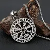 2024 سلاسل كلاسيكية Vegvisir Viking Compass Netlace قلادة من الفولاذ المقاوم للصدأ Odin Norse Neclace للرجال أزياء تميمة المجوهرات