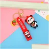 Key Rings Fashion Jewelry Cartoon Fruit Lovely Panda Chain Charms Pendant Man Woman Lovers Ring Bag Car Drop Delivery Dh2W3