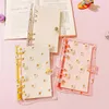 Notate Pvc Transparent Cute Little Daisy Notebook 6 Hole Loss-Leaf Shell Journal Planner Office Pomiar Suppliesnotepads