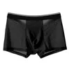 Men Ice Silk Underwear Mesh Sexy Breathable Boxer Shorts Transparent Briefs Bugle Pouch Panties Male See Through Trunk Sexy Pant G220419