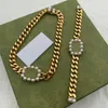 Projektanci łańcuch bransoletki podwójny g litera mężczyzn kobiet luksusowa biżuteria perły moda złote bransoletki Naszyjniki bez pudełka