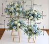 Artificial Flower Ball Gold Pink Diy Stor bröllopsbord Centerpieces Stand Decor Geometric Shelf Party Stage Display Grant Event