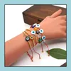 Charm armband smycken turkiska lyckliga ögon glas pärlor colorf ond armband rep kedja för kvinnor släpp leverans 2021 sgosw