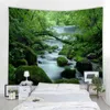 Boho mur fond décoration chambre salon tapisserie forêt ruisseau paysage aquatique rideau J220804