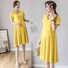 Pregnancy Dress Summer Short Sleeve Dress Women Elegant Maternity Gowns Korean Pregnancy Clothes Maternity Dresses G220309