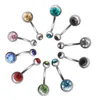 Roestvrijstalen stalen dubbele ball navel ring 14g gebogen body piercing navel barbell voor mannen en vrouwen