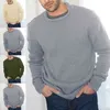 Stijlvolle mannen trui rekrijk comfortabele eenvoudige solide kleur gebreide top casual trui l220730