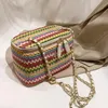 Evening Bags Unique Design Women's 2022 Summer Straw Woven Bag Messenger Box Small Square Crossbody For WomenEvening