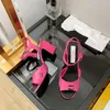 Klassische hochhackige Sandalen Gladiator 100% Leder Sommer Frauen Feiner Absatz Heels Schuh Mode Sexy Brief Tuch Dame Gurtband Spitze Schuhe Große Größe 35-40 Mit Box