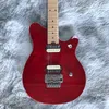 Chitarra elettrica a 22 tasti tastiera in legno di acero due pickup china custom shop made in china red color