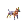 アートカラフルなクリエイティブブルテリアの小さな英語の樹脂犬工芸品の家の装飾色モダンな簡単なオフィスデスクトップクラフト220406