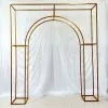 Shiny Gold Wedding Decoration Outdoor Lawn Luxury Wedding Props Flowers Lace Fabric Display Stand Plinth Bouquet Holder Birthday Party Balloon Rack