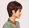 NXY Hair Wigs Wig Brown Changement graduel Rose Net Moyen Moyenne femme Coiffure à haute température Silk Matte Wig Stand 0615