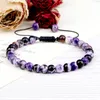 Strand Frisado Strands 6mm Fire Agates Onyx Bead Pulseira Pedra Natural Homens Mulheres Braided Corda Bracelete Jóias Ajustáveis Yoga Cura Equilíbrio