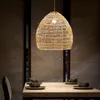 Kolye lambalar LED Işıklar Çinli El Yapımı Rattan Retro Oturma Odası Yemek Cafe Restoran Dekor Işık Fikstürleri