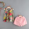 Vestiti per bambini Arco floreale Top + pantaloncini 2 pz / set Abiti da ragazze Abiti per bambini Bambini Estate