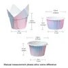 100 pz / lotto Gradiente Cupcake Liner Cake Baking Cup Vassoio Custodia Carta antiolio Tulip Muffin Wrapper Dessert Holder Party Wedding Christmas JY1133