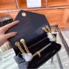 Handbag Shoulder Bag Brand LOULOU Y-Shaped Designer Seam Leather Ladies Metal Chain Black Clamshell Messenger Chain Bags Wholesale