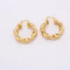 Stud 18k yellow Gold hoop 40mm sleeper earrings Non-allergenic MADE R230619