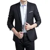 Fashion Men's Casual Boutique Business Solid Color Single Button Suit Blazers Jacket Coat 220812