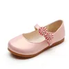 JGSHOWKITO Autunno Principessa Bambini Piatto in Pelle PU Bambini Casual con Fiori Party Show Scarpe per Ragazze 220615