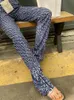 Шикарные брюки для Flare Женщины с высокой талией брюки весна лето корейская мода повседневная хараджуку геометрическая печать Pantaloni Donna S XXL 220726