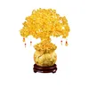 Dekoratif Nesneler Figürinler 19/24cm Şanslı Ağaç Zenginlik Sarı Kristal Doğal Para Süsleri Bonsai Stil Luck Feng Shui CraftDecorative