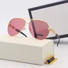 Luxury Sunglasses Fashion Eyeglasses Metal Frame Vintage Shield Style Sun Glasses for Man Woman 5 Color Top Quality With box
