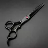 Japão profissional 440c 5.5 6 Vermelho Gem Black Cut Scissors Corte de barbeiro Rainning Shears Scissors 220818