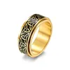 Anillo giratorio de acero inoxidable con nudo de triángulo celta nórdico de Noruega, joya antigua vikinga, triángulo celta irlandés, relajación, descompresión, rotación, Spinner, joyería, anillos