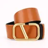 2022 Top Quality 70 double sided V Signature Designer belt Classic luxury wide girdle for girl party Genuine Leather black orange8882950