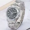 montre de luxe mens automatic Mechanical watches 42mm full stainless steel Swim wristwatches sapphire luminous SKY calendar Orologio Movement Wristwatches 099