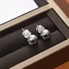 Metall Glossy Gold Silver Ball Stud örhängen Minimalistisk stil Enkel mångsidig modepresenttillbehör