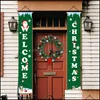 Decorações de Natal Festas Festivas Supplies Home Garden Novo Cupo Vermelho e Black Porta de treliça pendurada curt dh5py