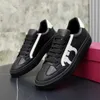 Högkvalitativ snörning Gancini Sneakers Men's Outdoor Sports Calfskin Leather Skateboard Walking Technology Mesh Comfort Shoes