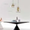 Kreativ glas lök pendellampa dubbel glasering järnupphängning ljus bar café sängklassig guldfärg hängande belysning