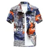2020 Mens Summer Beach Shirt Hawaiian Shirt Fahsion Short Sleeve بالإضافة إلى حجم القمصان الأزهار الرجال العطلات العطلات غير الرسمية Camisas280r