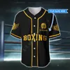 Boxning Anpassad namn Baseball Shirt Jersey 3D över hela tryckta män S Casual S Hip Hop Tops 220707