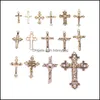 Charms Bijoux Résultats Composants 15pcs Christian Cross Cross antique Sier Plated Pendants faisant du bricolage Tibetan 23297 Drop Livraison 2021