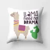 Decorazione per feste Cartoon Alpaca Lama Cuscini decorativi Federa Cuscino in poliestere Fodera per cuscino Cuscino per divano 40853-1Party