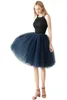 Kvinnor flickor dubbla lager solid färg kort kjol tyll petticoats elastiska midjeband en linje underskirt crinolines bröllopsklänning parti slitage cpa1697 c0523