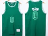 Vintage koszulki do koszykówki zszyte 33 Larry Bird Paul Pierce Ray Allen Kevin Garnett Rajon Rondo Jersey White zielone czarne retro oddychające koszule sportowe