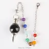 Colares pendentes carnelian púrpura de cristal lapis bola de bola de bola de bola de cura Chakra Pendulum com 1PCSPinging